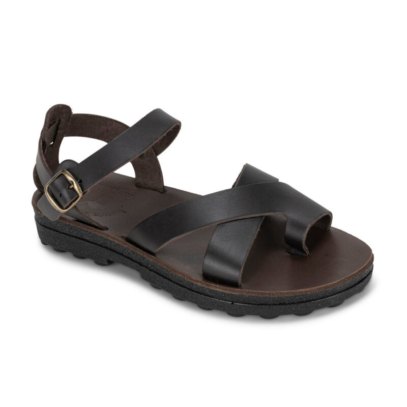 cantarela Brown Molded Crossover Strap Sandal