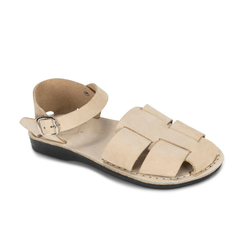 Cantarela White Nubuck Leather Strap Sandals