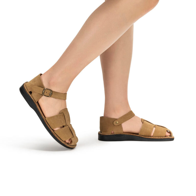 Cantarela Yellow Nubuck Leather Strap Sandals - Image 2