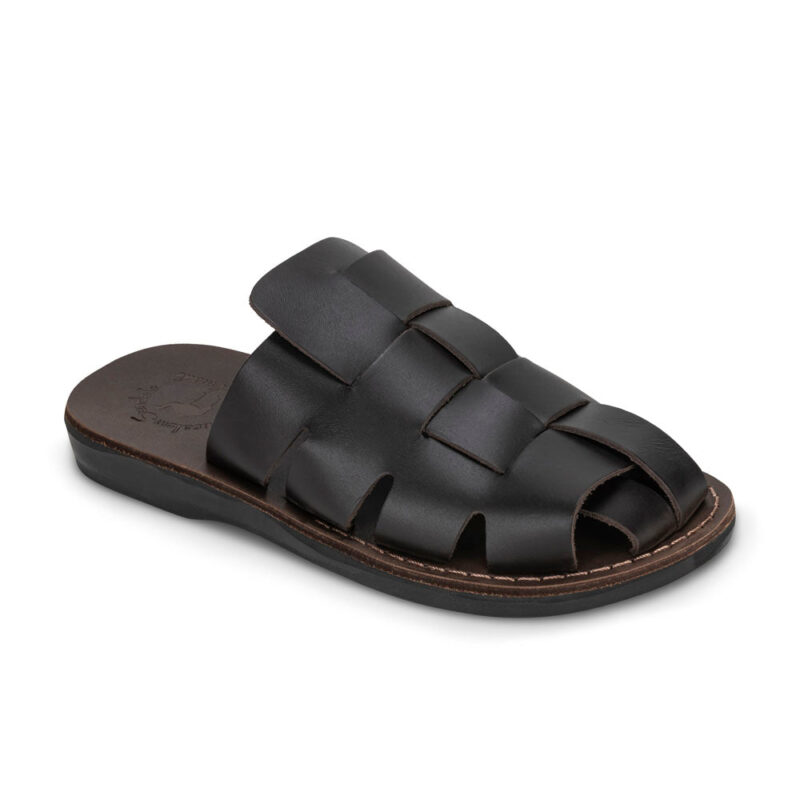 Cantarela Brown Braided Leather Mule Slides