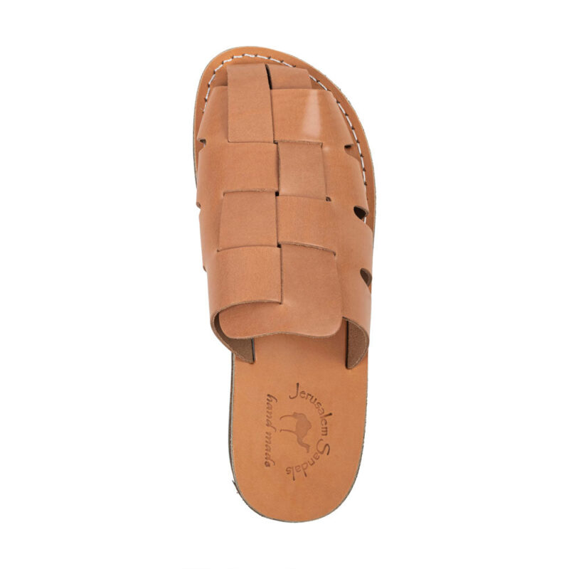 Cantarela Tan Braided Leather Mule Slides - Image 3