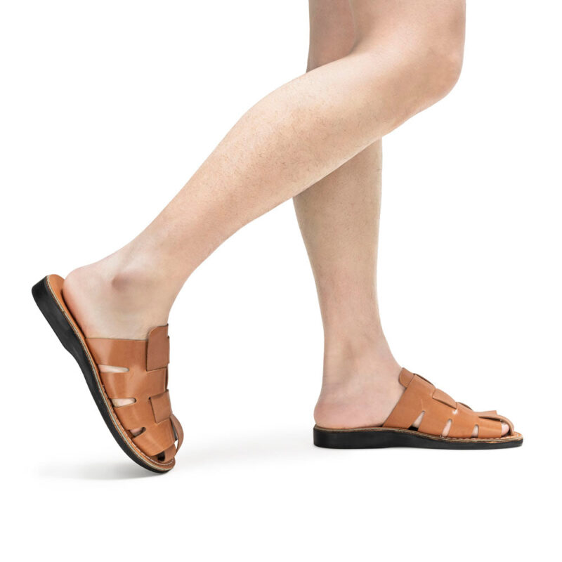Cantarela Tan Braided Leather Mule Slides - Image 2