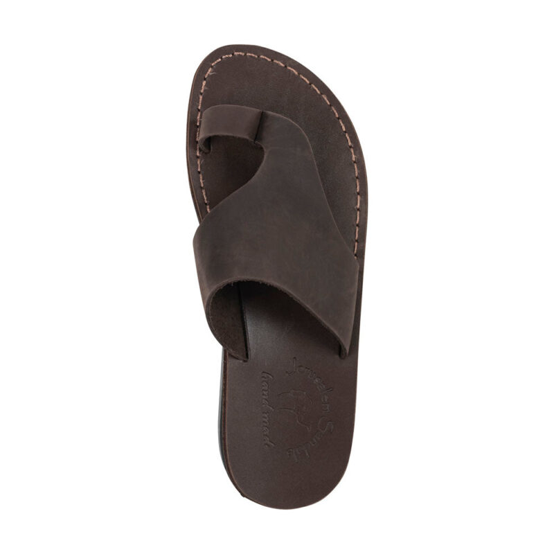 Cantarela Minimalist Leather Toe Strap Sandals – Brown - Image 3