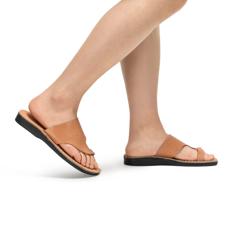 cantarela Tan Leather Toe Strap Sandal - Image 2
