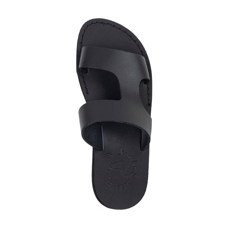 cantarela Black Leather Side Strap Sandal - Image 3