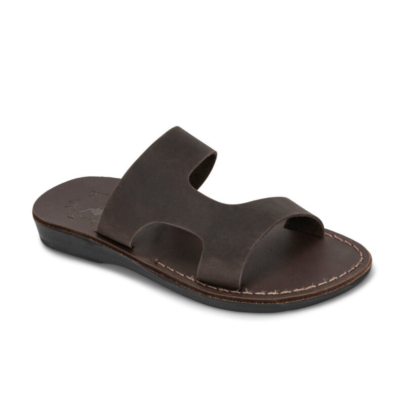 cantarela Brown Nubuck Leather Side Strap Sandal