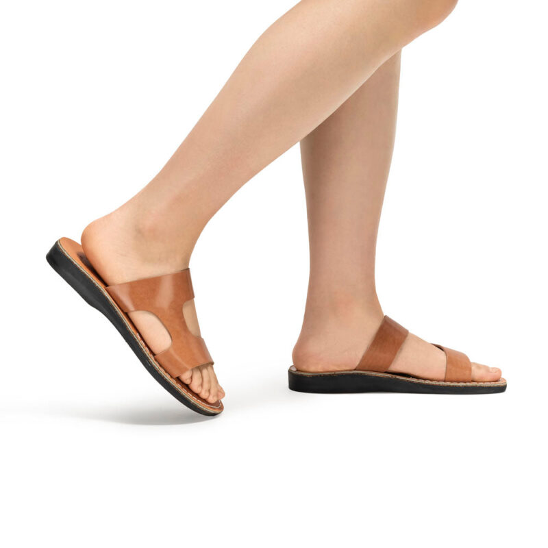 cantarela Tan Leather Side Strap Sandal - Image 2