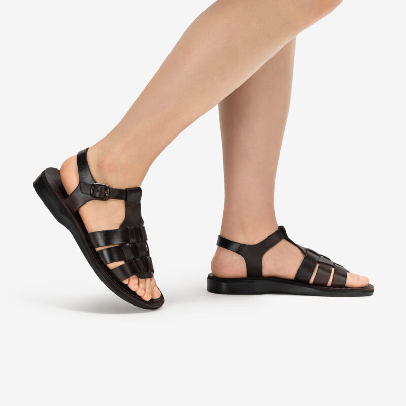 cantarela Brown Open Toe Fisherman Sandal - Image 2