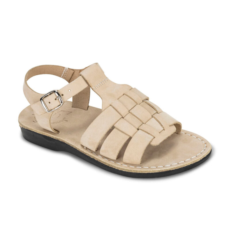 cantarela White Nubuck Open Toe Fisherman Sandal