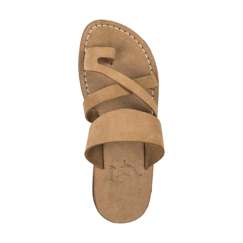 Cantarela Yellow Nubuck Leather Toe Loop Sandals - Image 3