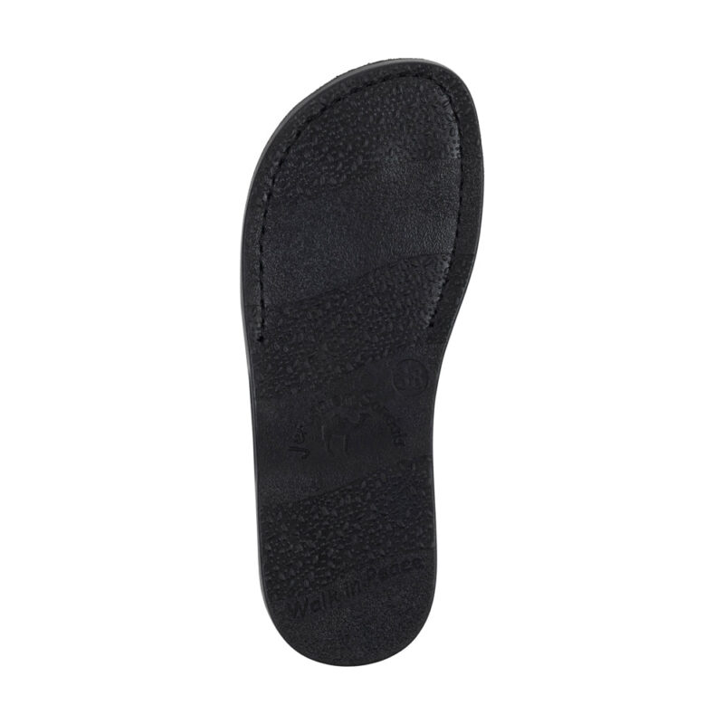 cantarela Black Leather Side Strap Sandal - Image 4